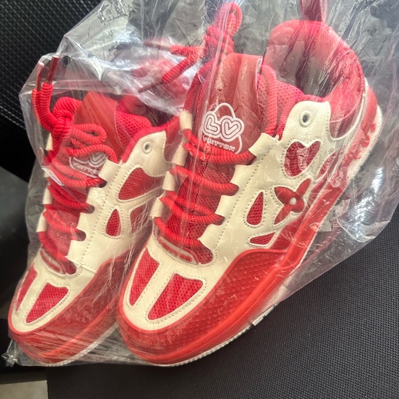 Red and White Sneakers